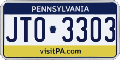 PA license plate JTO3303