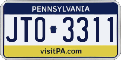 PA license plate JTO3311