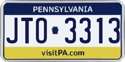 PA license plate JTO3313