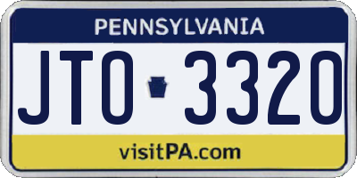 PA license plate JTO3320