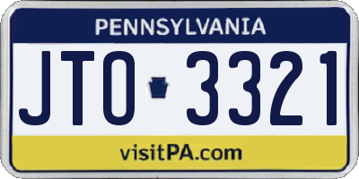 PA license plate JTO3321