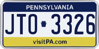 PA license plate JTO3326