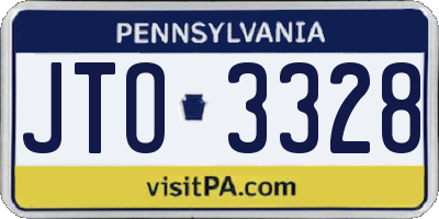 PA license plate JTO3328