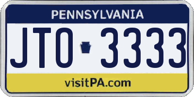 PA license plate JTO3333
