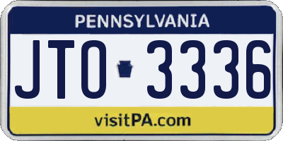 PA license plate JTO3336