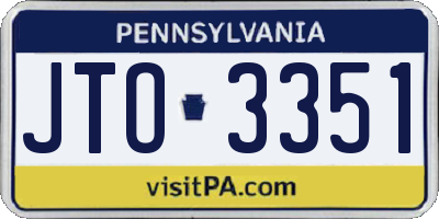 PA license plate JTO3351