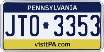 PA license plate JTO3353