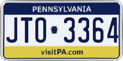 PA license plate JTO3364