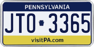 PA license plate JTO3365