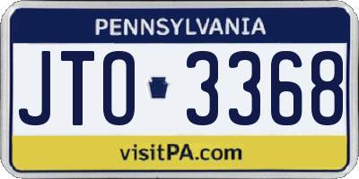 PA license plate JTO3368