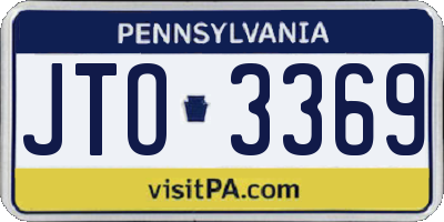 PA license plate JTO3369