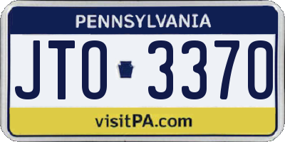 PA license plate JTO3370