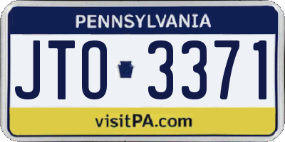PA license plate JTO3371