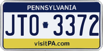 PA license plate JTO3372
