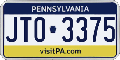 PA license plate JTO3375