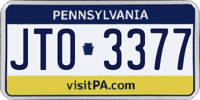PA license plate JTO3377