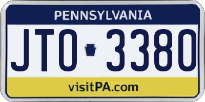PA license plate JTO3380