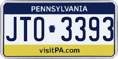 PA license plate JTO3393