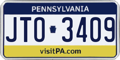 PA license plate JTO3409