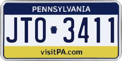 PA license plate JTO3411
