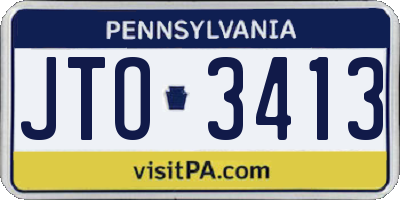 PA license plate JTO3413