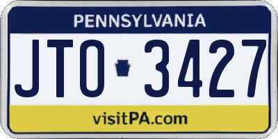 PA license plate JTO3427