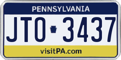 PA license plate JTO3437