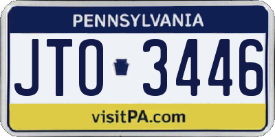 PA license plate JTO3446