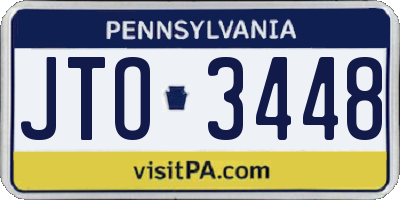 PA license plate JTO3448