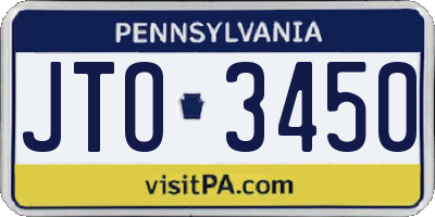 PA license plate JTO3450