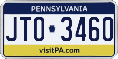PA license plate JTO3460