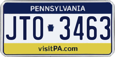PA license plate JTO3463