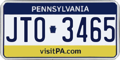 PA license plate JTO3465