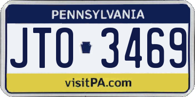 PA license plate JTO3469