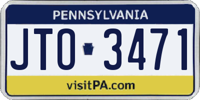 PA license plate JTO3471