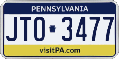 PA license plate JTO3477