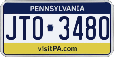 PA license plate JTO3480
