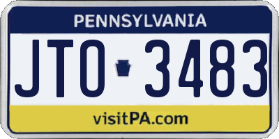 PA license plate JTO3483