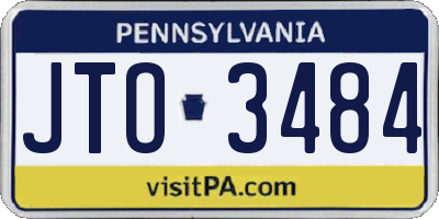 PA license plate JTO3484