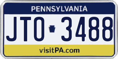 PA license plate JTO3488
