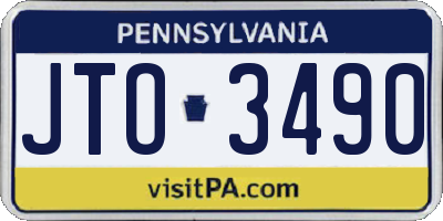 PA license plate JTO3490