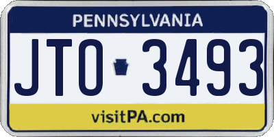 PA license plate JTO3493