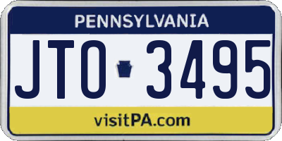 PA license plate JTO3495