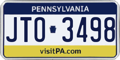 PA license plate JTO3498