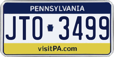 PA license plate JTO3499