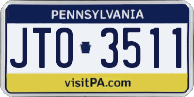 PA license plate JTO3511