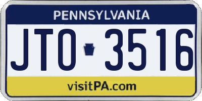 PA license plate JTO3516
