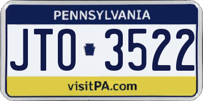 PA license plate JTO3522