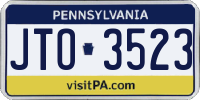 PA license plate JTO3523