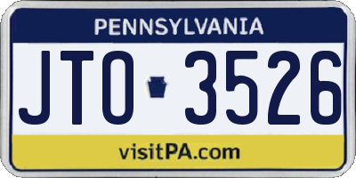 PA license plate JTO3526